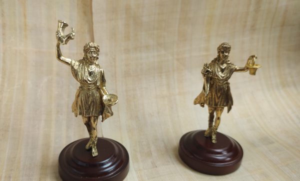 roman lares brass statuettes