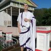 roman toga praetexta with purple stripe