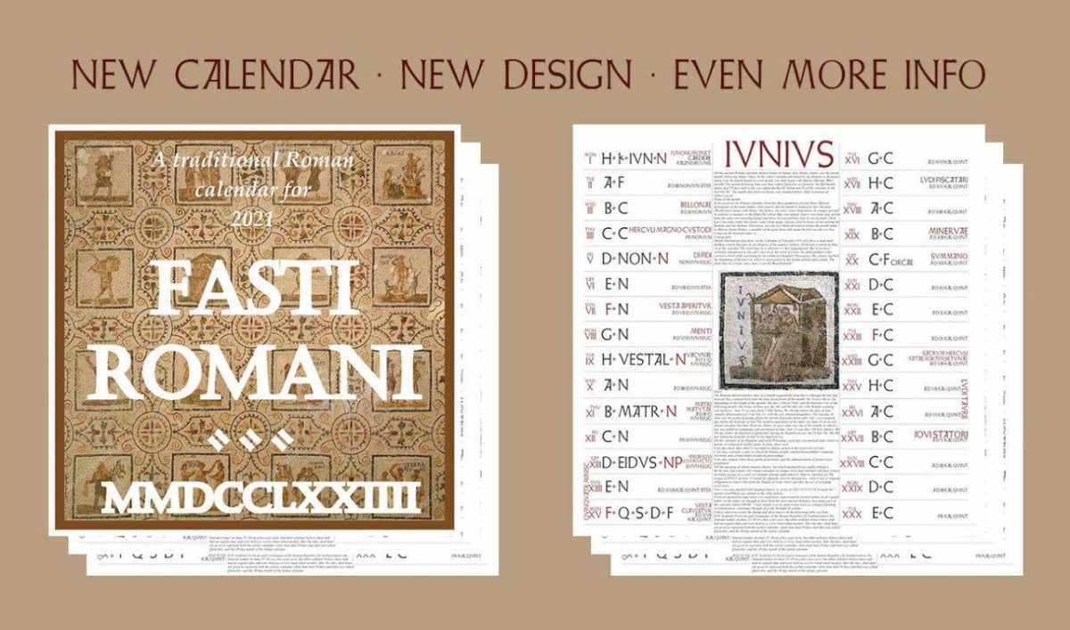 Roman Calendar 2021 FASTI ROMANI Flip-over/Poster – ARX Mercatura