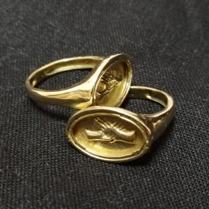 roman brass wedding / engagement ring