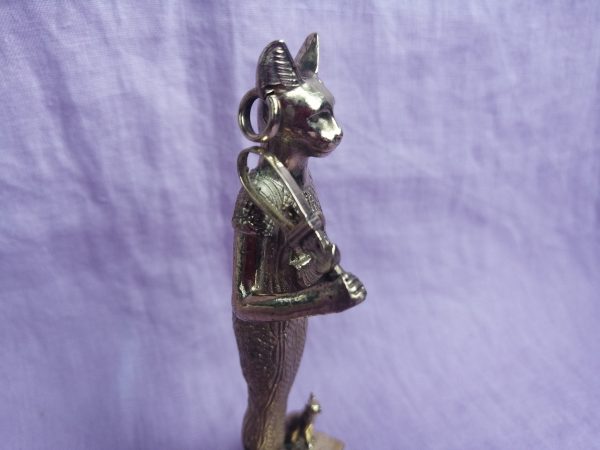 egyptian goddess bastet brass figurine