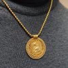 Hera brass medallion
