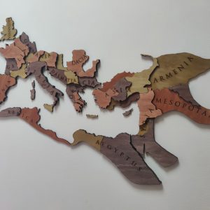 3d wooden map of the roman empire under trajan