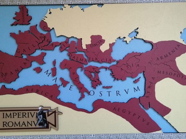 wooden map of roman empire