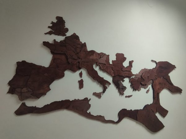 wooden map wall decoration