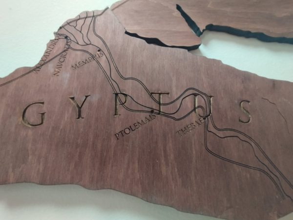 wooden map of roman egypt