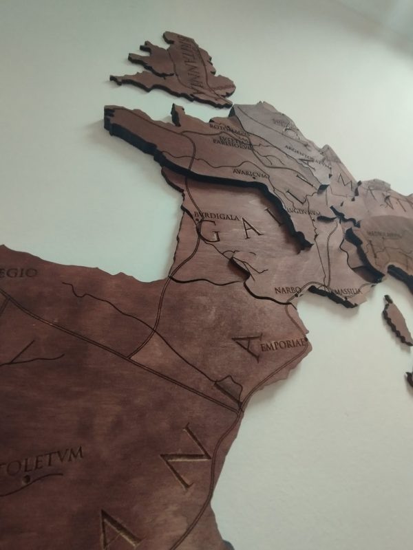 wooden map of roman gaul