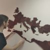 wall mounted wooden map of ancient rome