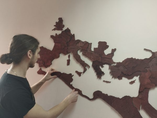 wall mounted wooden map of ancient rome