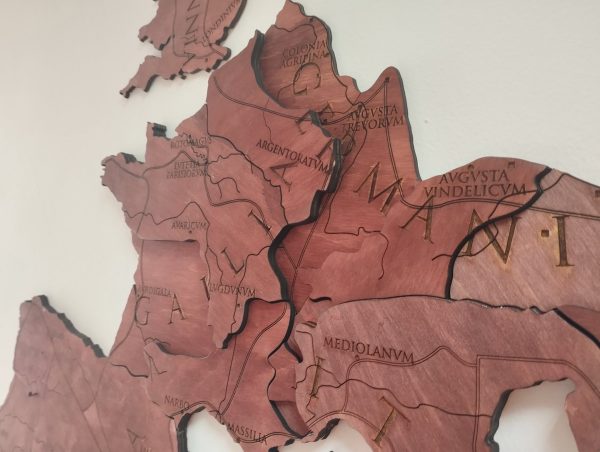 3d wooden wall map of roman empire